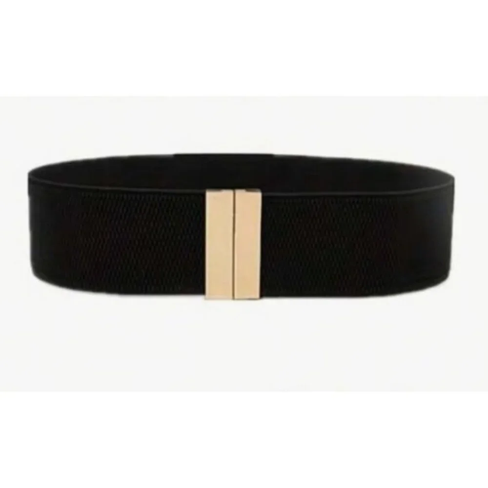 Gold/Black Elastic Belt